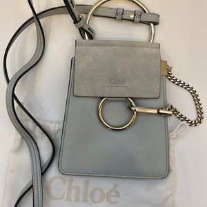 Chloe Faye Bracelet Crossbody Bag Leather and Suede Mini